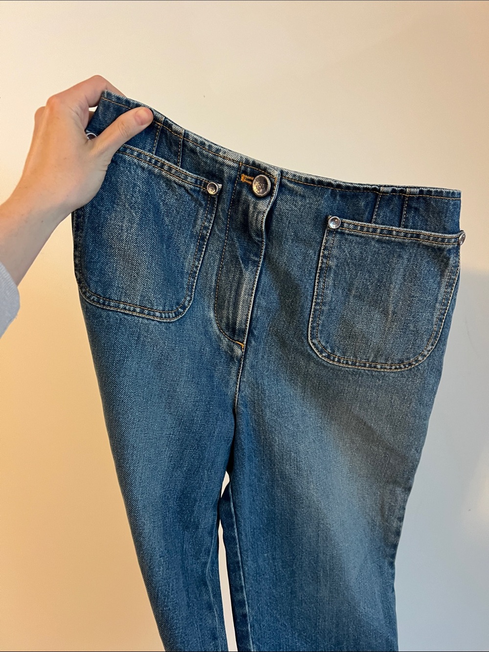 CHANEL jean denim bermuda length shorts blue size 36 chic classy modest luxury - Picture 3 of 12